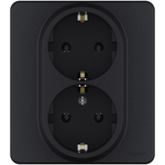Розетка двойная с заземлением без шторок в сборе 16А 250В антрацит Inspiria Legrand
