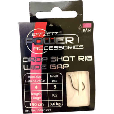 Крючок DAM с поводком 6867 Sumo Drop Shot Rig-Wide Gap DS Поводок 150см -