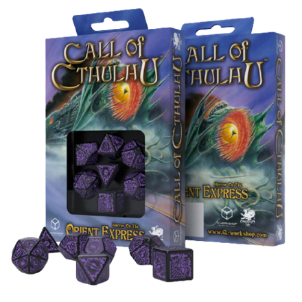 Набор чёрно-пурпурных игральных костей Зов Ктулху