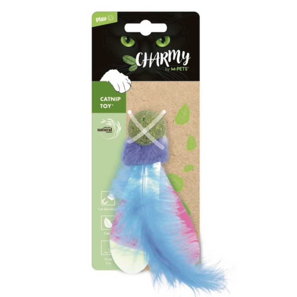 M-PETS Игрушка для кошек с кошачьей мятой CHARMY светлячок, цвет голубой