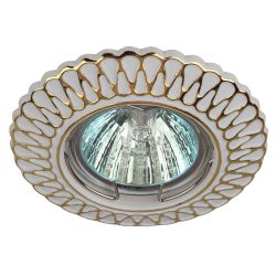 ST4 GD/WH Светильник ЭРА штампованный MR16,12V/220V, 50W белый/золото | Штампованные встраиваемые светильники