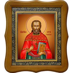 Сергий Родаковский, священномученик, пресвитер. Икона на холсте.