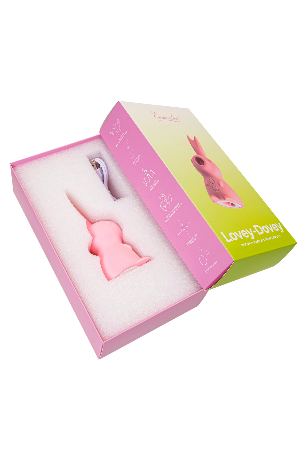 Вакуум-волновой стимулятор клитора Lovey-Dovey розовый 11 см