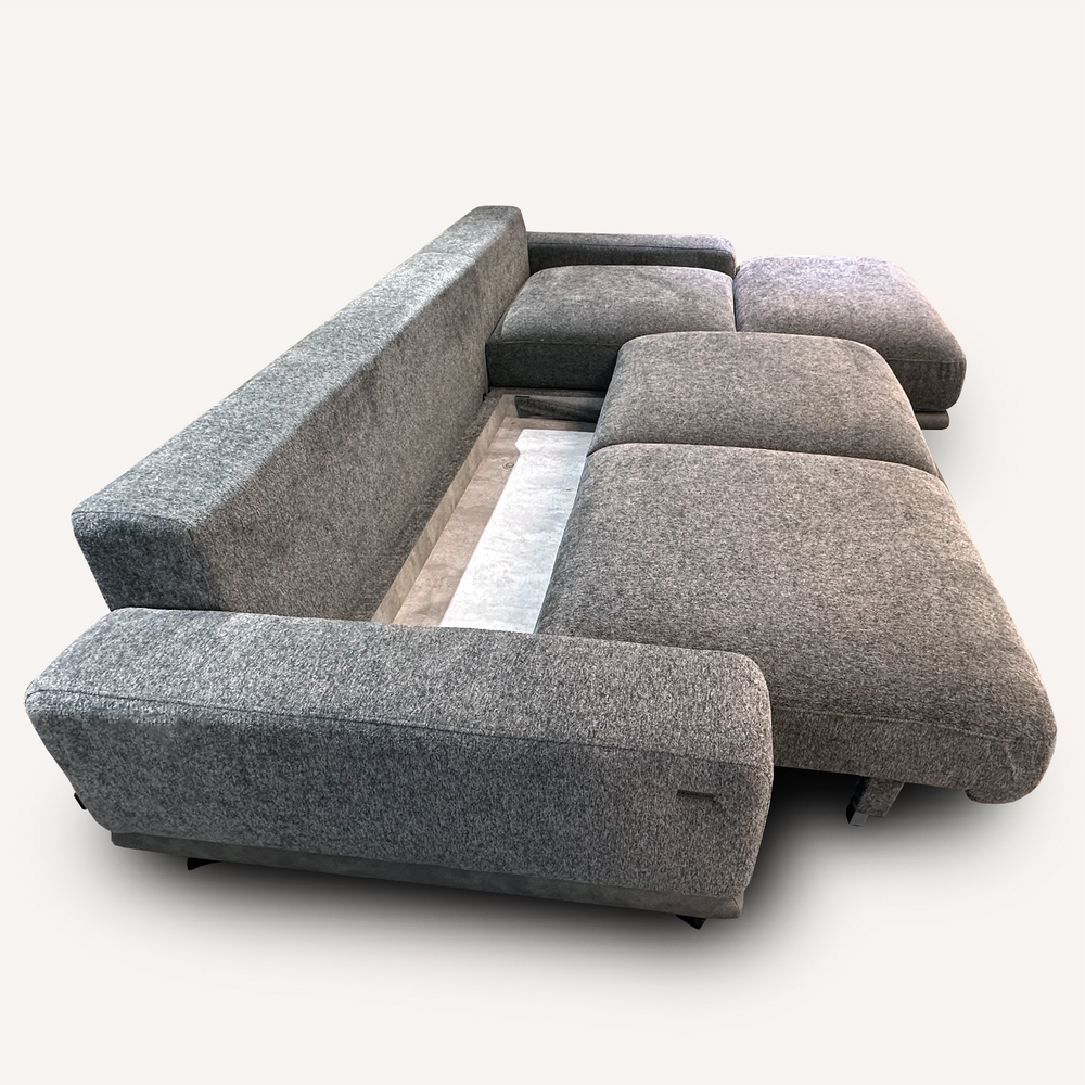 Угловой диван "Портленд" с оттоманкой (Шенилл Safari 08)