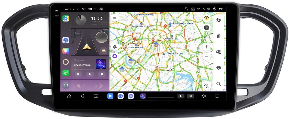 Магнитола для Lada Vesta 2022+ (штатный экран) - Carmedia EW-9001 QLed+2K, Android 13, TS20, CarPlay, 4G SIM-слот