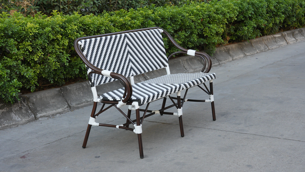 "Кабри" диван двухместный плетенный из искусственного ротанга, цвет черно-белый