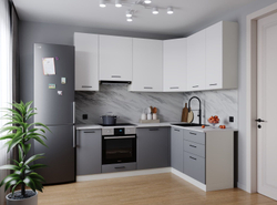 Кухонный гарнитур угловой Жемчуг 2200х1600 столешница 26 мм