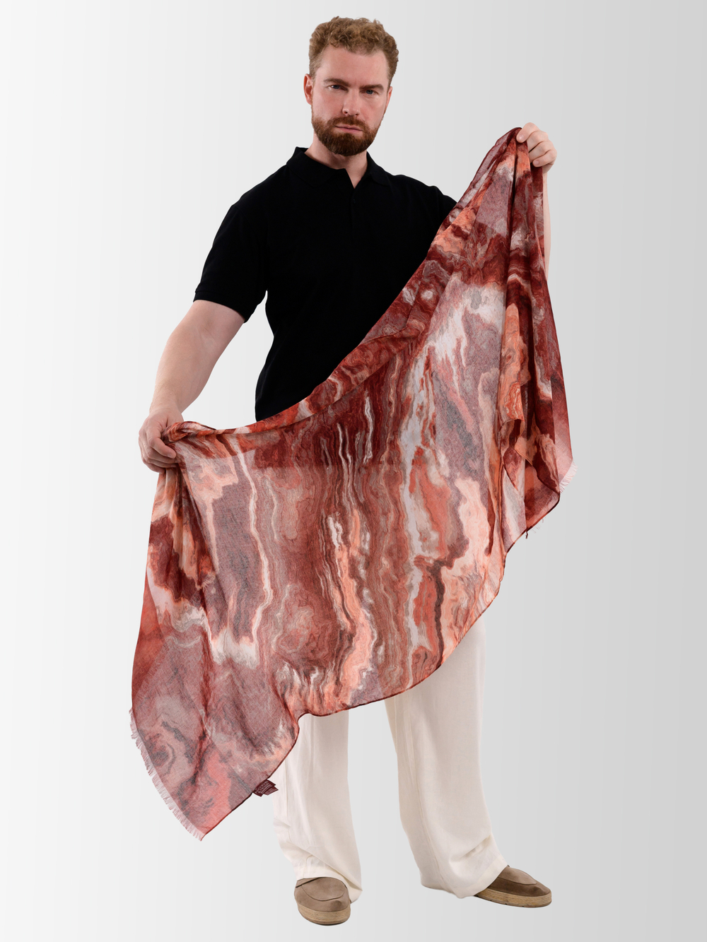 Шарф/ Палантин «Красный Оникс»