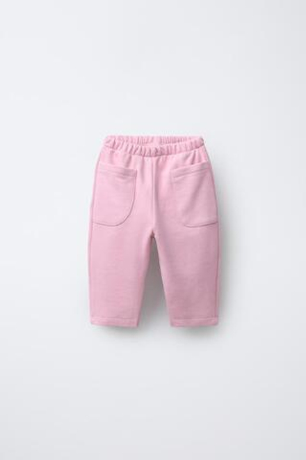 ZARA БРЮКИ BAGGY ИЗ МЯГКОЙ ТКАНИ С НАШИВКОЙ, ЦВЕТ РОЗОВОГО ДЕРЕВА