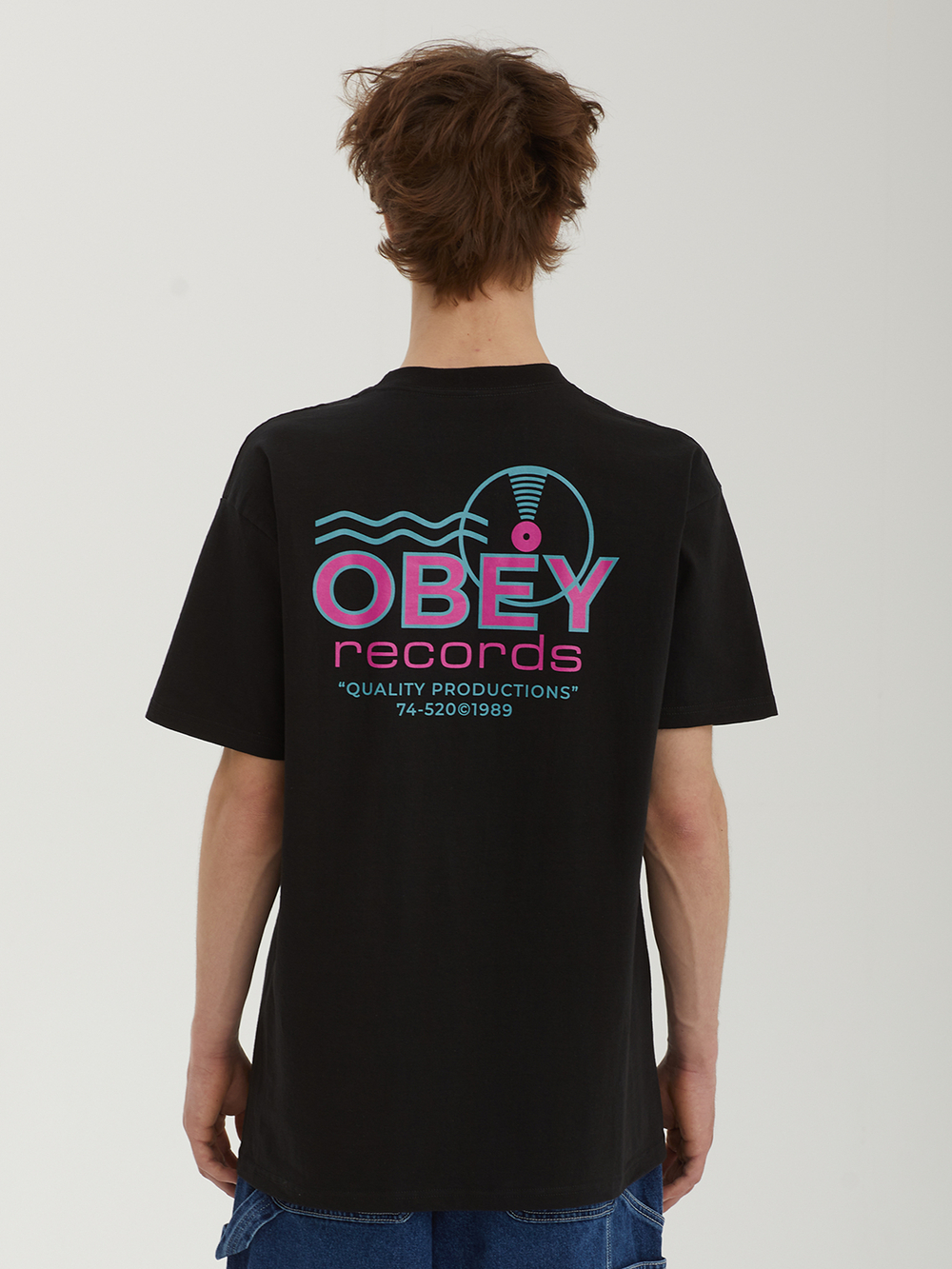 Мужская Футболка Obey Records Sound Waves