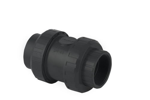 Обратный клапан ПВХ (НПВХ) пружинный разборный под клей, EPDM (Ру16), PIMTAS, Турция