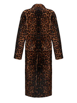 Дубленка леопард двусторонняя без пояса