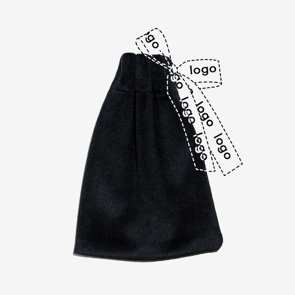 Мешочек из велюра, брендирование на ленте
