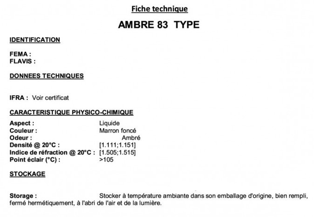 AMBRE 83 base / АМБРА 83 CAS -