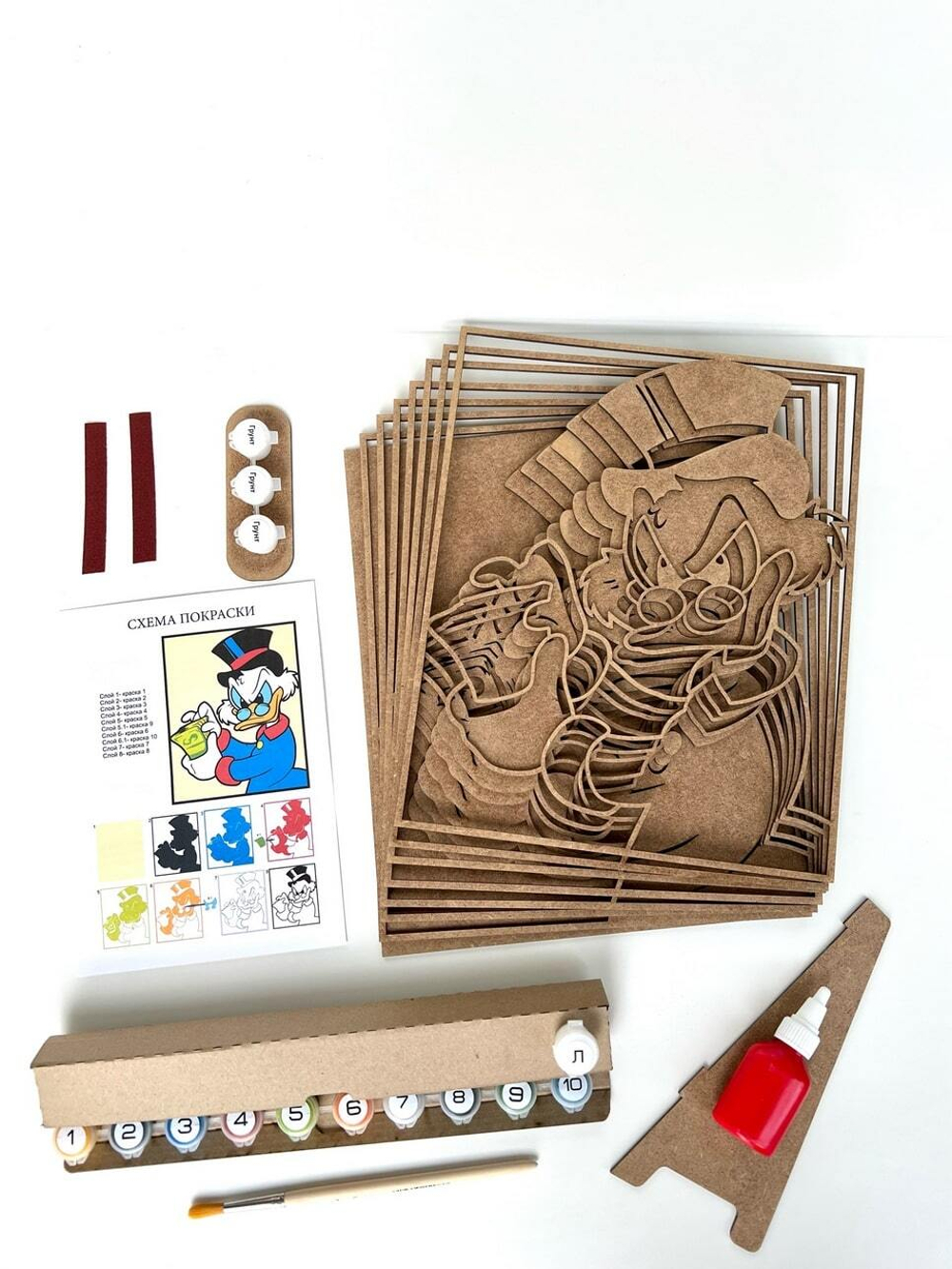 Скрудж Макдак от SamCraft - сборные объемные картины из дерева своими руками, Disney ждет тебя! Покрась, собери и склей