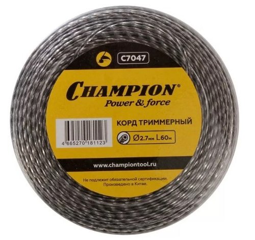 Леска CHAMPION Tri-twist 2,7*60 м (витой треугольник)   C7047