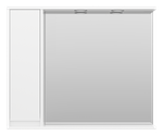 Алиса - 90 Зеркало белое с 1 шкафчиком левое