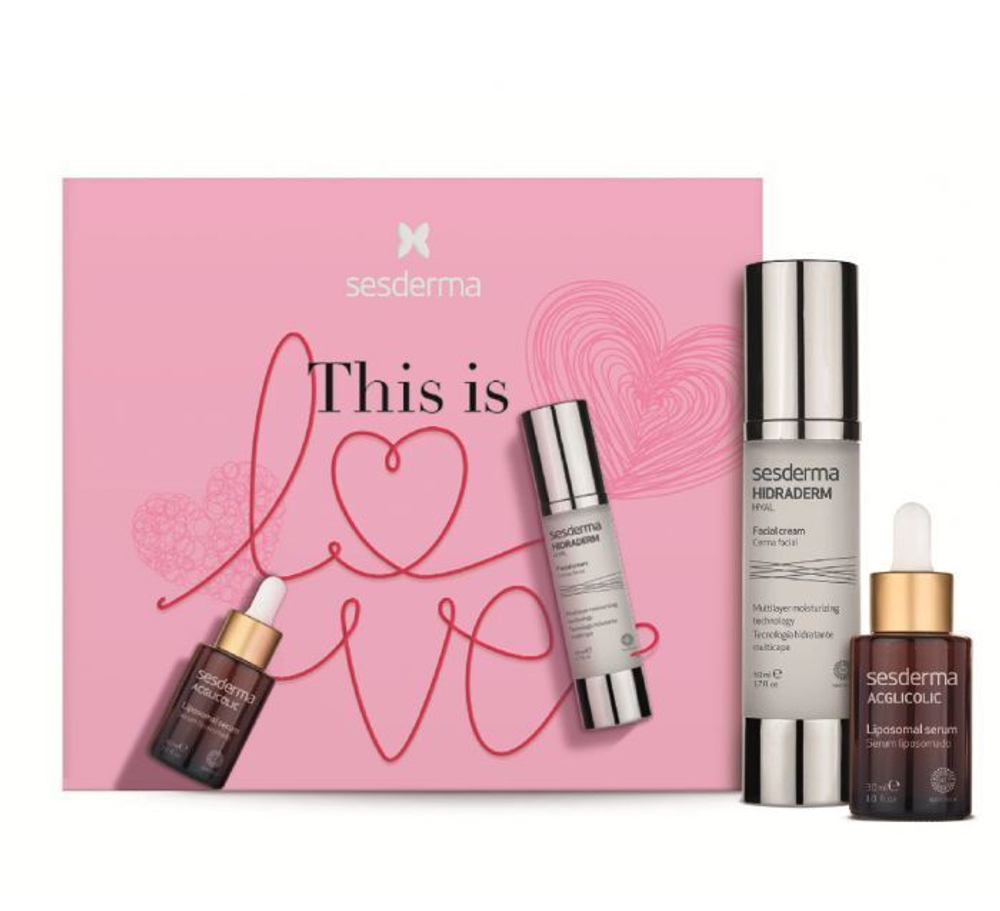 Подарочный набор Sesderma: ACGLICOLIC Сыворотка с гликолевой кислотой, 30 мл + HIDRADERM HYAL Крем увлажняющий для лица, 50 мл