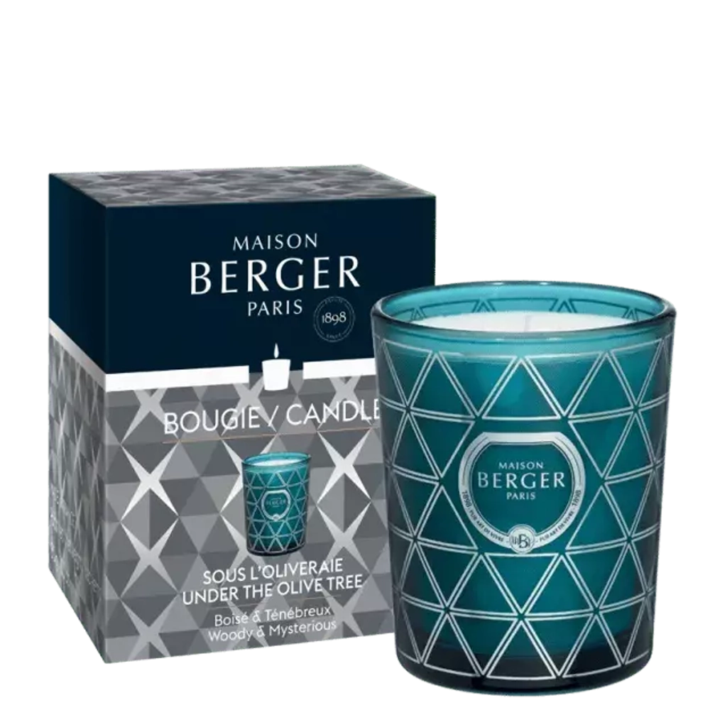 Maison Berger Paris - Ароматическая свеча Geode Bleu Под оливковым деревом 180г / артикул   7408  / GTIN 3127290074089