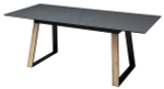 Стол М-City DISAUR Франк 160 Графит, стекло, Дуб Галифакс черный