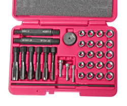 Набор инструментов для восстановления резьбы под свечи накаливания 33 предмета в кейсе JTC