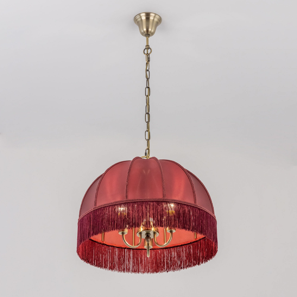 Citilux Базель CL407133 Люстра подвесная с бордовым абажуром