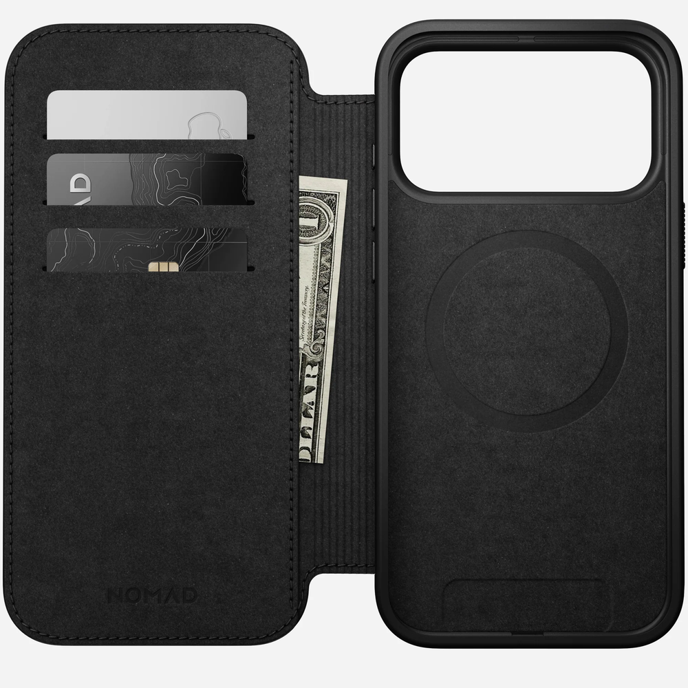 Чехол-книжка с картхолдером Nomad Modern Leather Folio  iPhone 17 Pro Max коричневый