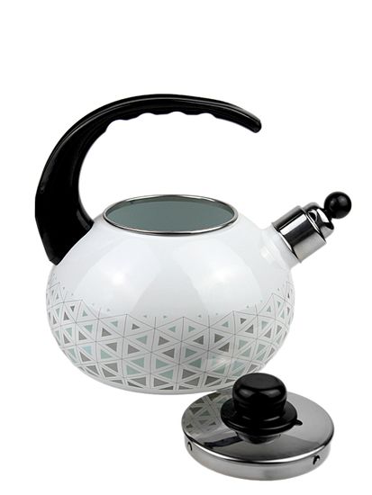 Чайник 2,5 л. эмалированный со свистком Kamille KM 1037 с черной бакелитовой ручкой