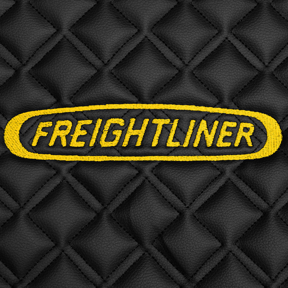 Ковры FREIGHTLINER CENTRY (автомат) (экокожа, черный, черный кант, желтая вышивка)