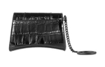 Balenciaga Hourglass Leather Hourglass Bag Card Holder Clutch Women"s Black