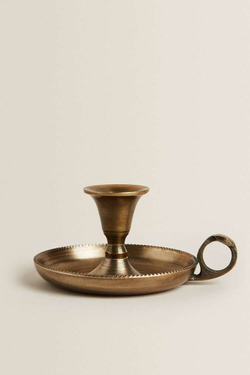 ZARA HOME ПОДСВЕЧНИК ЗОЛОТОГО ЦВЕТА, ЗОЛОТИСТЫЙ