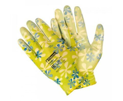 Перчатки "Для садовых работ", полиэстр, нитриловое покрытие, р.8(M) 4 пары в комплкте