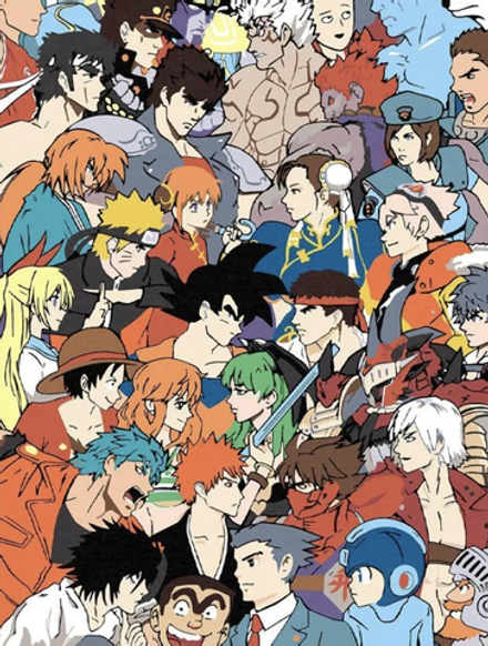 Картина по номерам Аниме кросс-овер