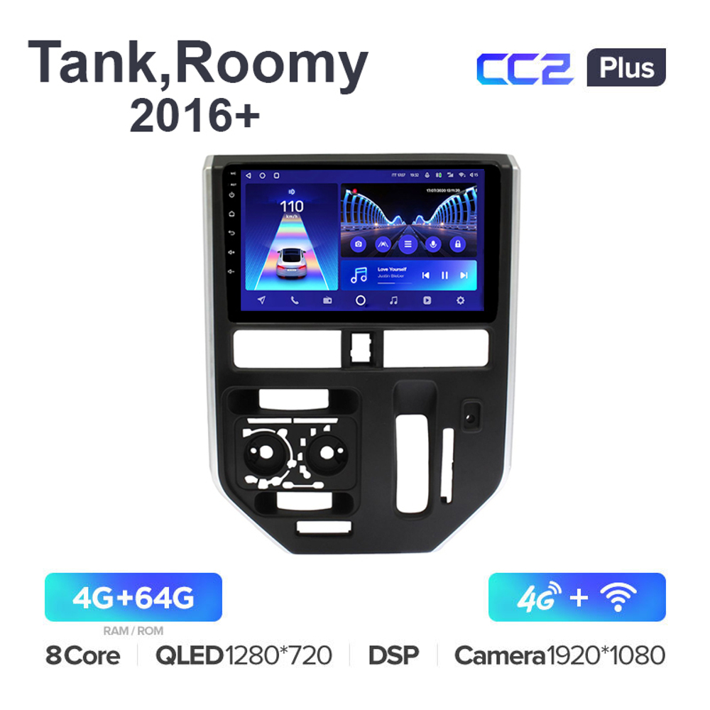 Teyes CC2 Plus 10,2"для Toyota Tank, Roomy 2016+ (авто с кондиционером)