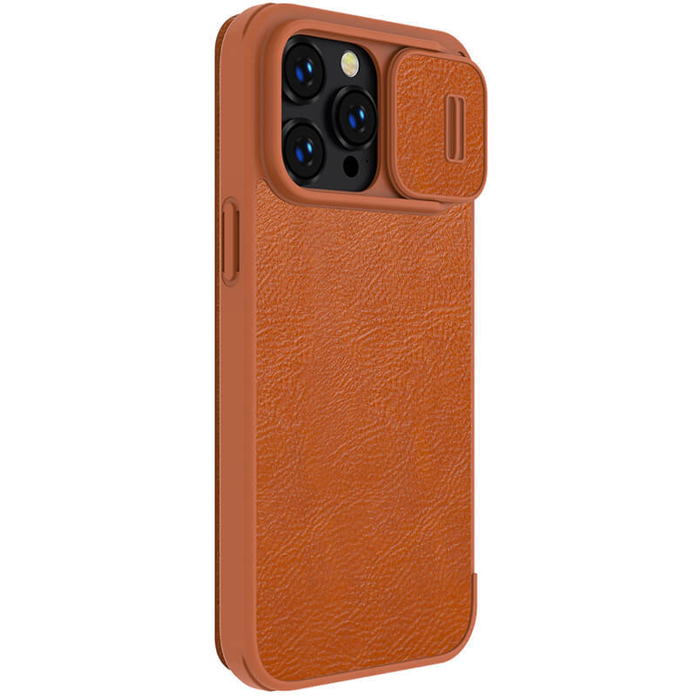 Кожаный чехол-книжка Nillkin Leather Qin Pro c защитой камеры для iPhone 14 Pro Max