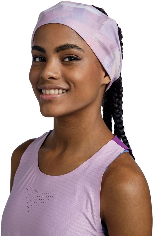 Широкая спортивная повязка на голову Buff Headband Wide CoolNet Shane Orchid Фото 3