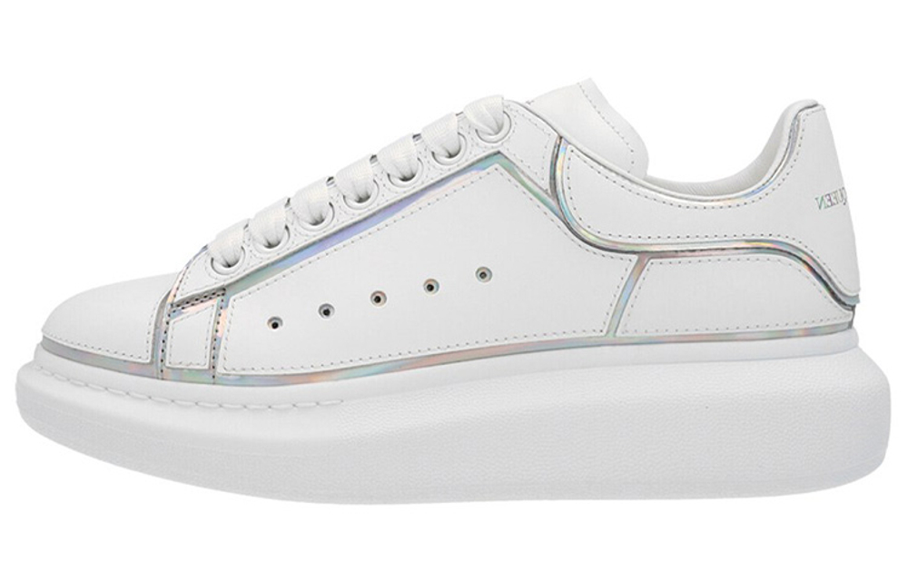 Alexander McQueen Oversized White Silver Hologram Trim
