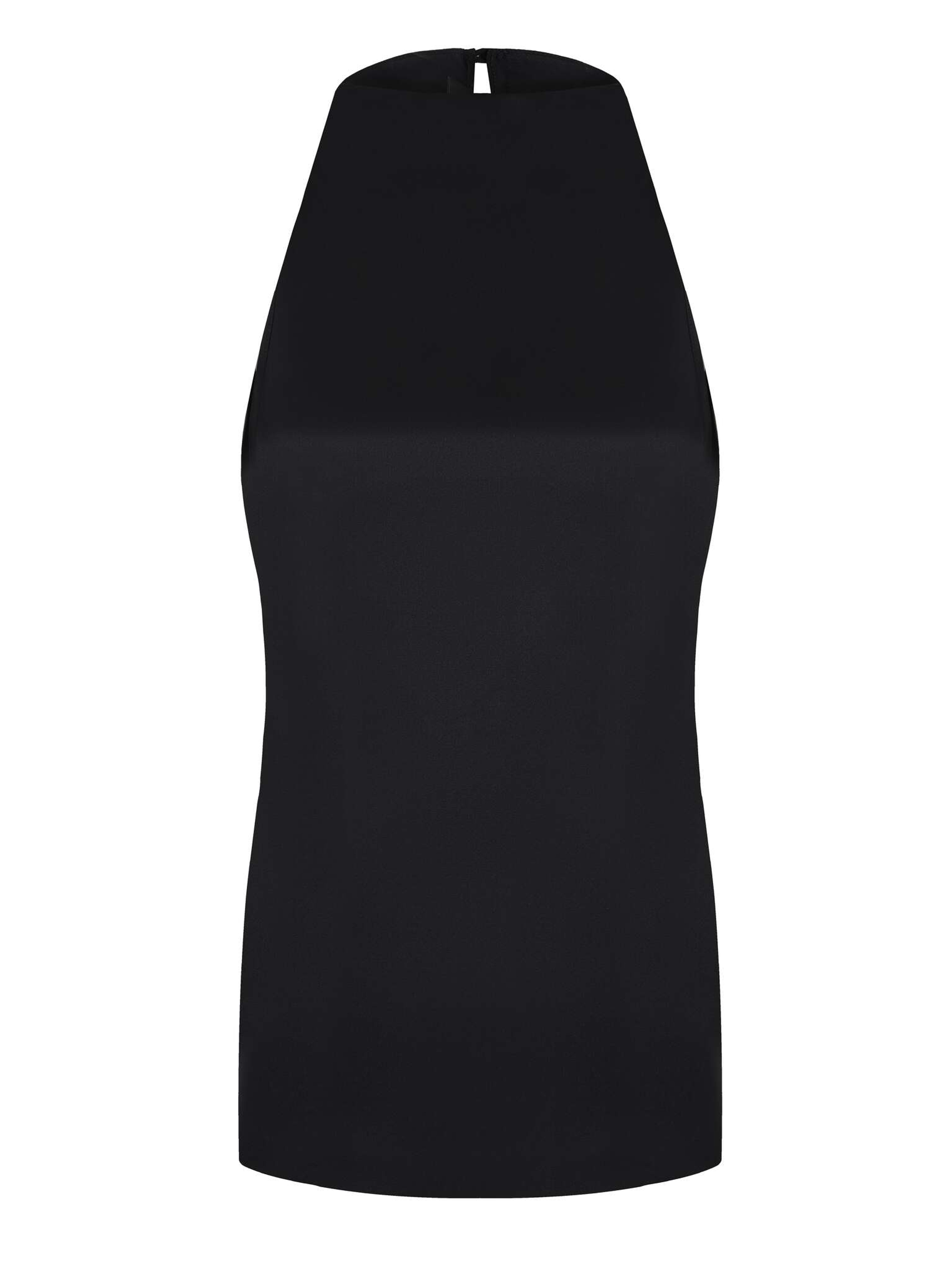 Топ с воротником стойкой из натурального шелка