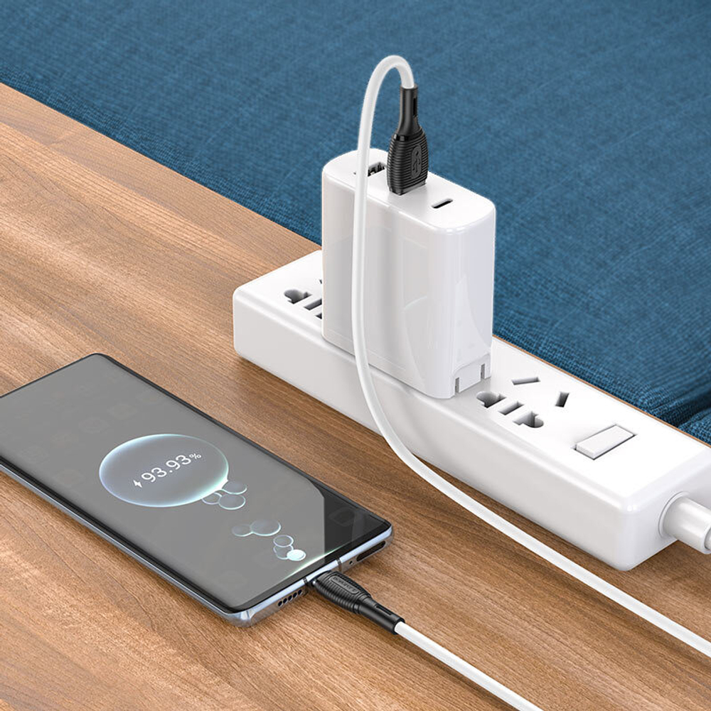 Кабель USB - TypeC BOROFONE BX86 Silicone (белый) 1м