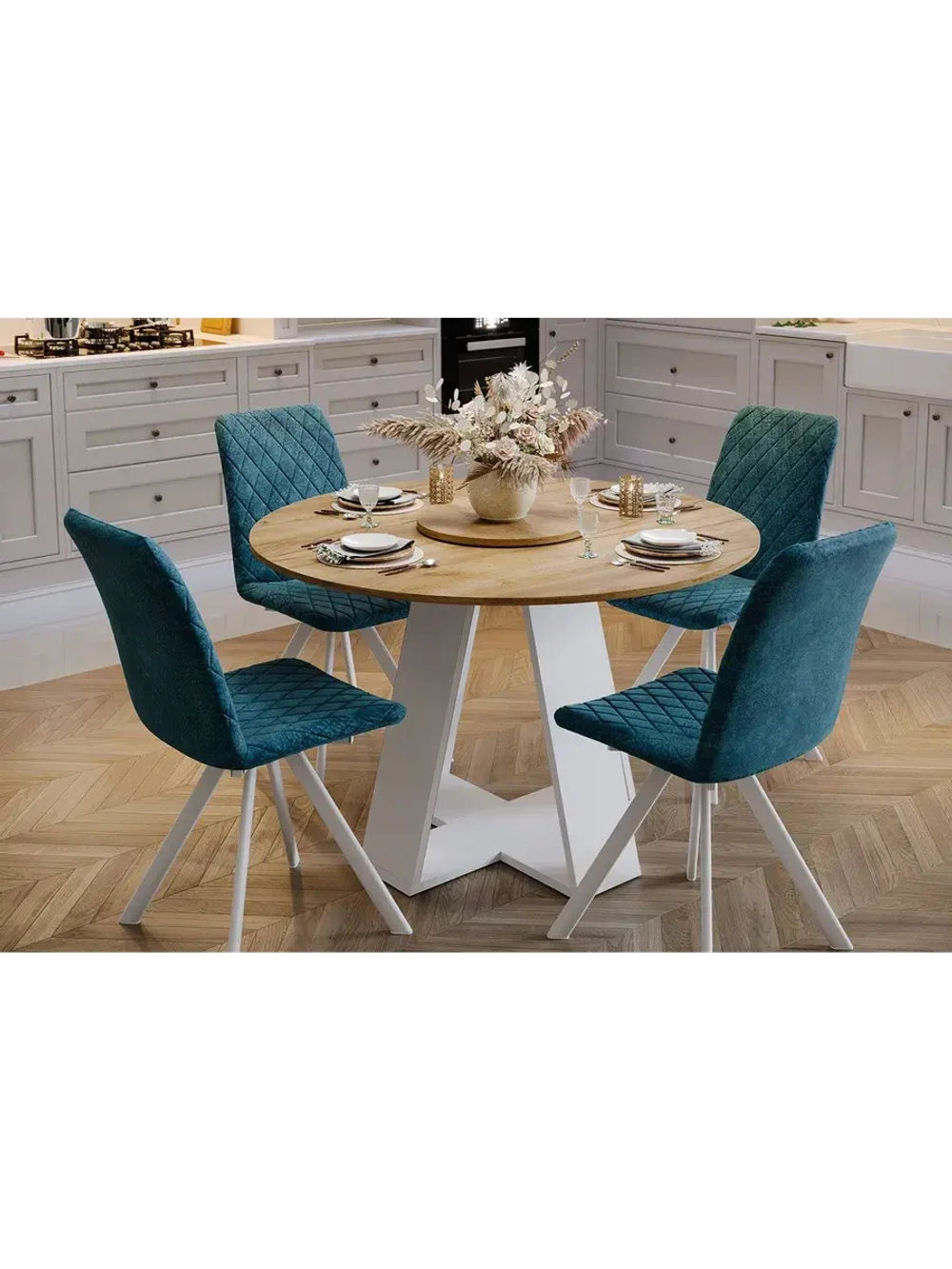 Стол кухонный обеденный круглый 115х115х77 см