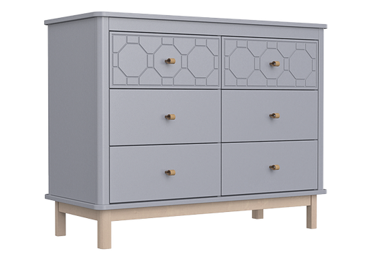 Комод Classic 6 ящиков с фрезеровкой "Мозаика" (серый)