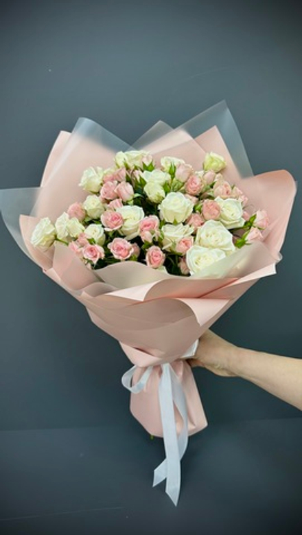 Кустовые розы + Мерси