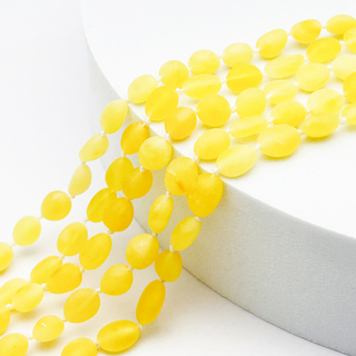 Янтарь бусины, матовая галтовка, размер 7,7-8,4*3,5-5,3 мм, цена за 9-10шт (1/4 нити)