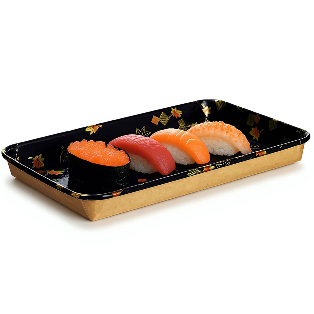 Контейнер бумажный Sushi Box Black 1500 мл 182х256х24 мм 1/200