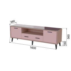 Тумба ТВ Ланс 1,6, Пыльная роза