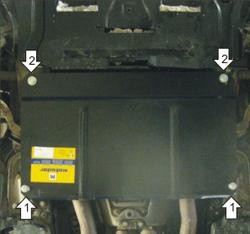 Защита КПП. 2 мм, Сталь. для Audi A4 1994-2000, Volkswagen Passat B5 1996-2000 MOTODOR.00111