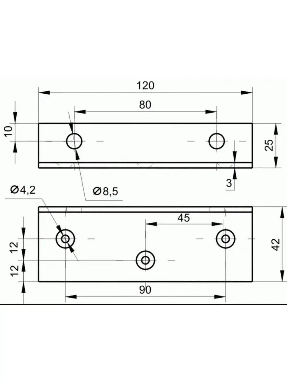 Мебельный уголок металлический 42x25 крепеж конструкций