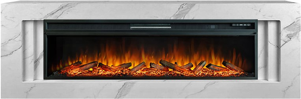 Каминокомплект Line 60 SFT White Marble - Белый мрамор с очагом Vision 60 LOG LED