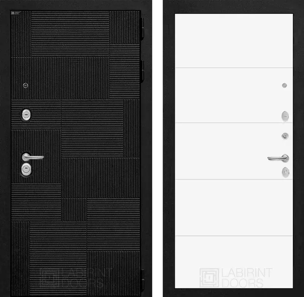 Входная металлическая дверь Лабиринт PAZL (ПАЗЛ) 13 Белый софт
