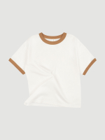 Футболка с контрастной окантовкой Mjölk Ecru/Camel